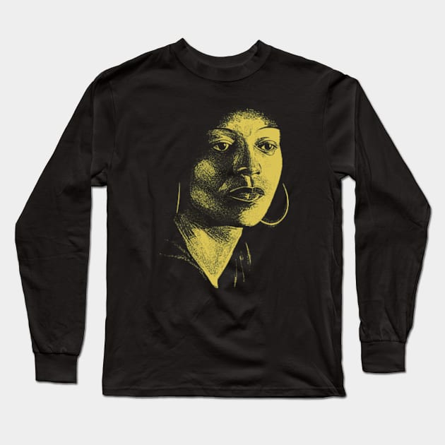 Yellow Angela Davis Long Sleeve T-Shirt by KIBOY777